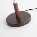 Noora Pleated Table Lamp with Walnut Wood Accent and Chrome Stem