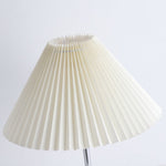 Noora Pleated Table Lamp with Walnut Wood Accent and Chrome Stem