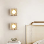 Nora Travertine Wall Sconce – Sculptural LED Wall Light in Natural Stone