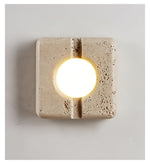 Nora Travertine Wall Sconce – Sculptural LED Wall Light in Natural Stone