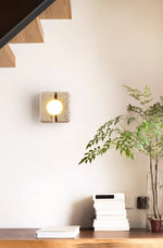 Nora Travertine Wall Sconce – Sculptural LED Wall Light in Natural Stone