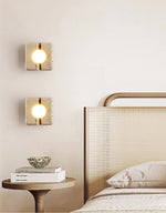 Nora Travertine Wall Sconce – Sculptural LED Wall Light in Natural Stone