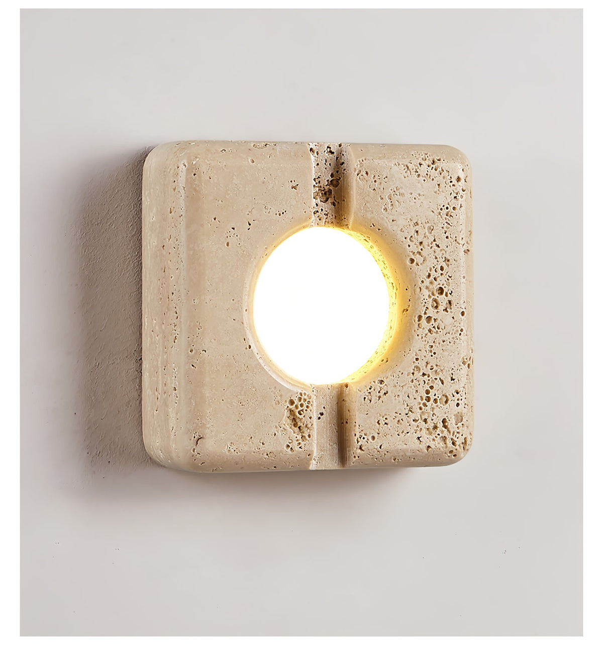 Nora Travertine Wall Sconce – Sculptural LED Wall Light in Natural Stone