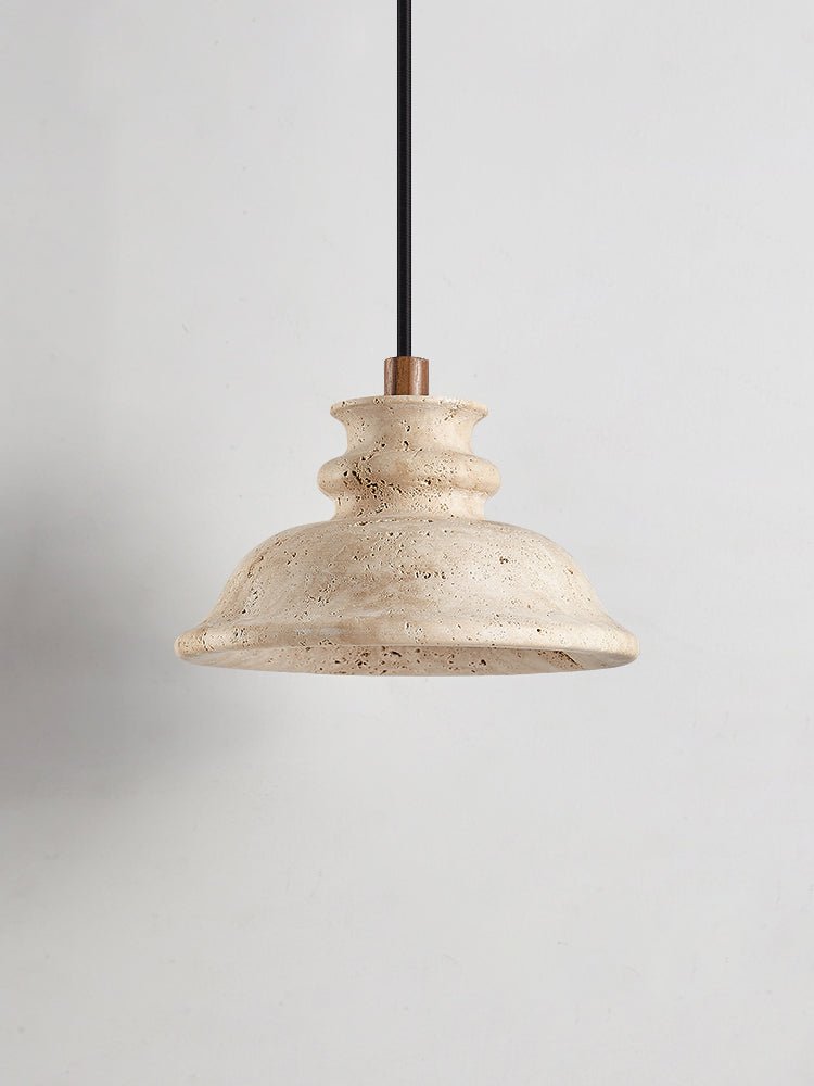 Noralin Travertine Pendant Light – Hand-Carved Natural Stone Lamp