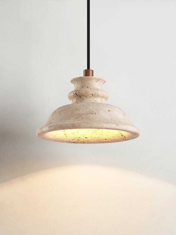 Noralin Travertine Pendant Light – Hand-Carved Natural Stone Lamp