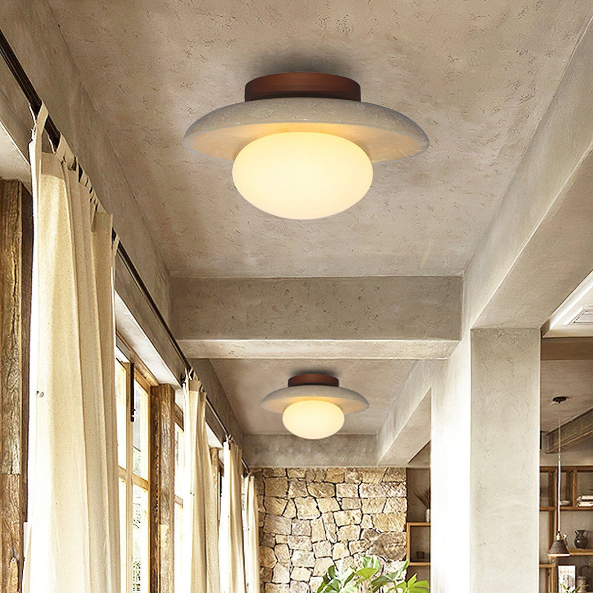 Nordic Wooden Ceiling Lamp
