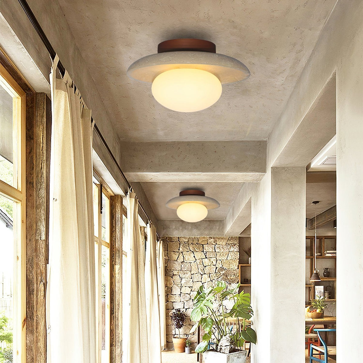 Nordic Wooden Ceiling Lamp