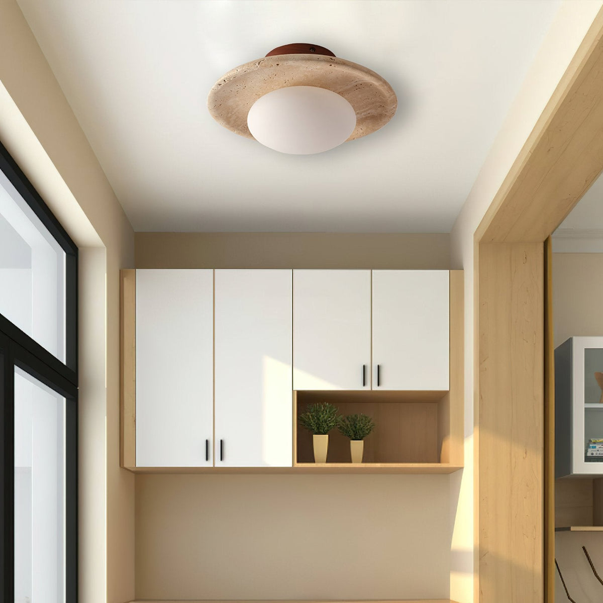 Nordic Wooden Ceiling Lamp