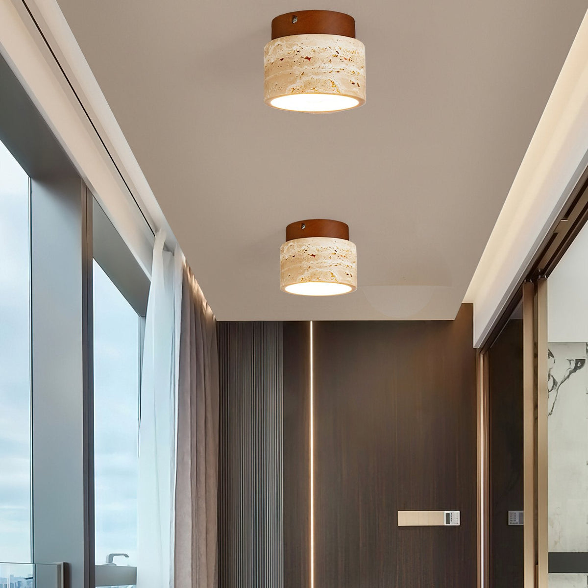 Nordic Wooden Ceiling Lamp