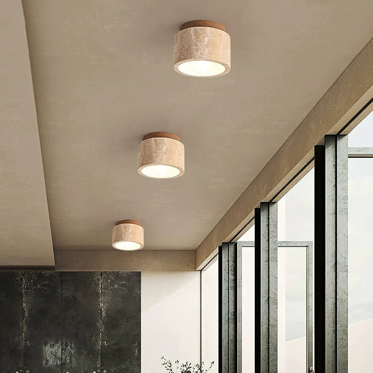 Nordic Wooden Ceiling Lamp