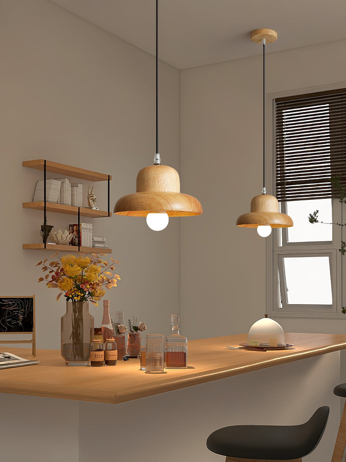 Nordic Hat Wood Pendant Lamp