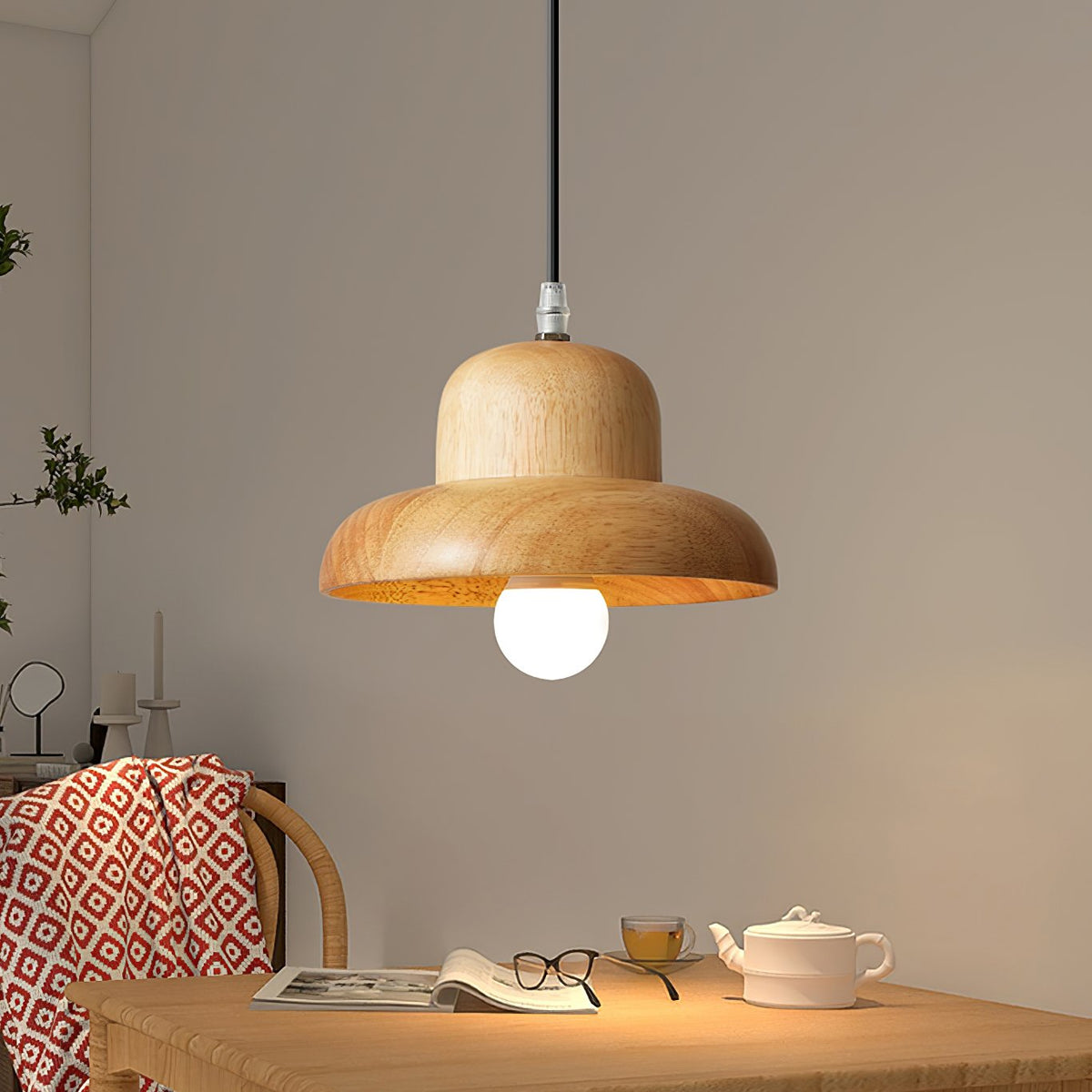 Nordic Hat Wood Pendant Lamp