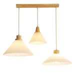 Nordic Minimalist Pleated Wood Pendant Light