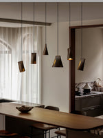 Nordic Tilted Wood Pendant Light – Asymmetric Natural Wood Shade