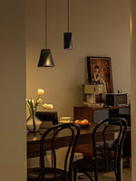 Nordic Tilted Wood Pendant Light – Asymmetric Natural Wood Shade