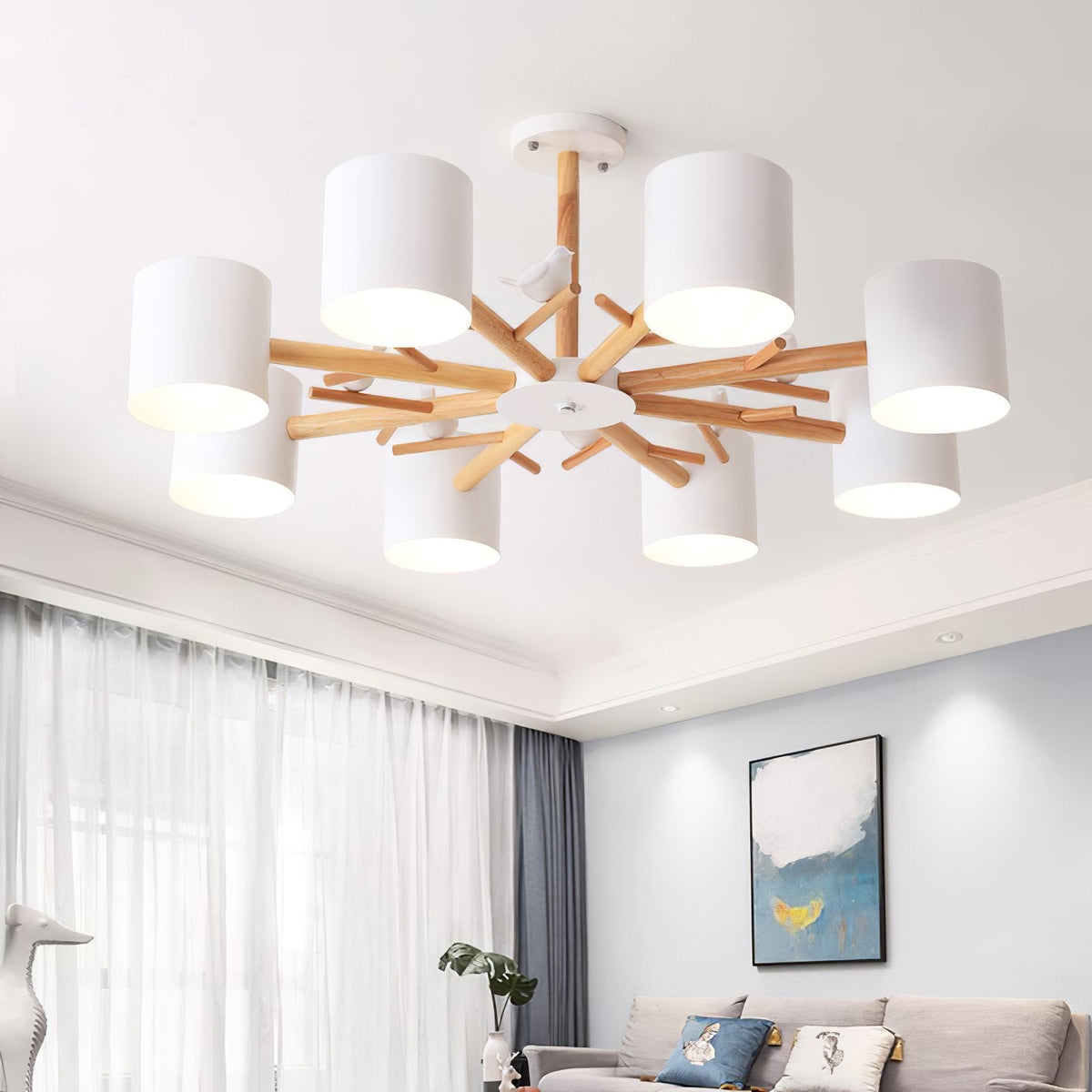 Nordic Tree Branches And Birds Chandelier