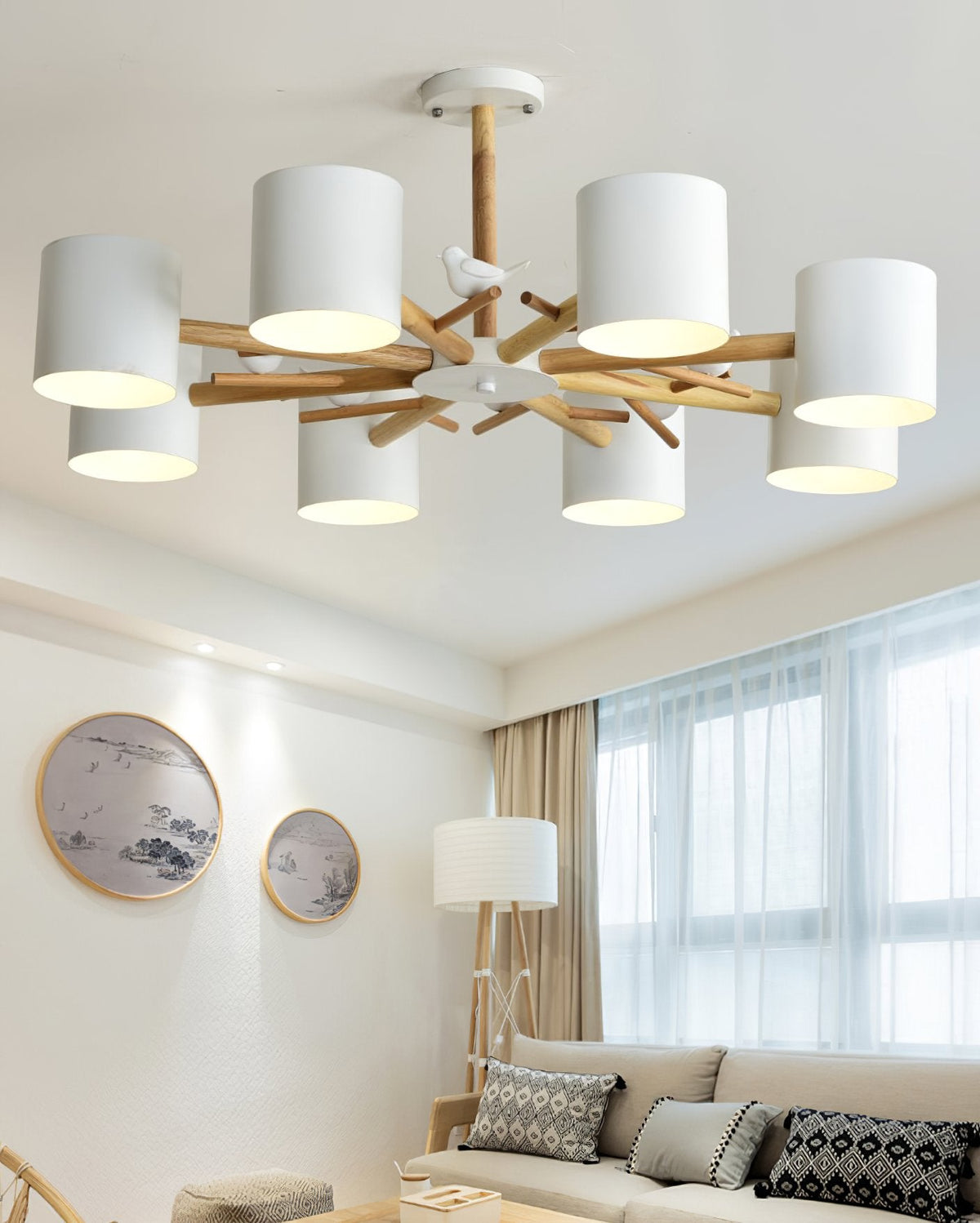 Nordic Tree Branches And Birds Chandelier