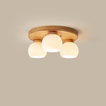 Nordic Wood Art Round Ceiling Lamp