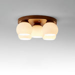 Nordic Wood Art Round Ceiling Lamp