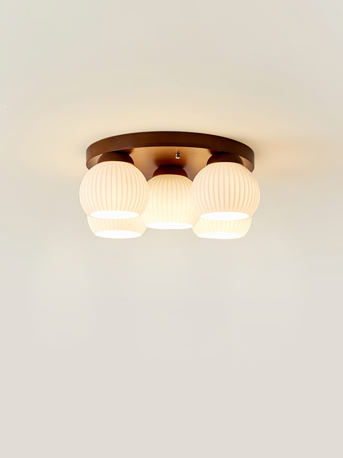 Nordic Wood Art Round Ceiling Lamp