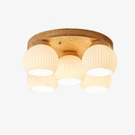 Nordic Wood Art Round Ceiling Lamp