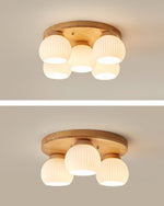 Nordic Wood Art Round Ceiling Lamp