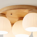 Nordic Wood Art Round Ceiling Lamp