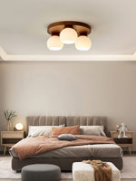 Nordic Wood Art Round Ceiling Lamp