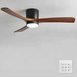 Nordic Wood Ceiling Fan with LED Light – Modern Flush Mount for Living Spaces