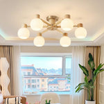 Nordic Wooden Spiral Ceiling Lamp