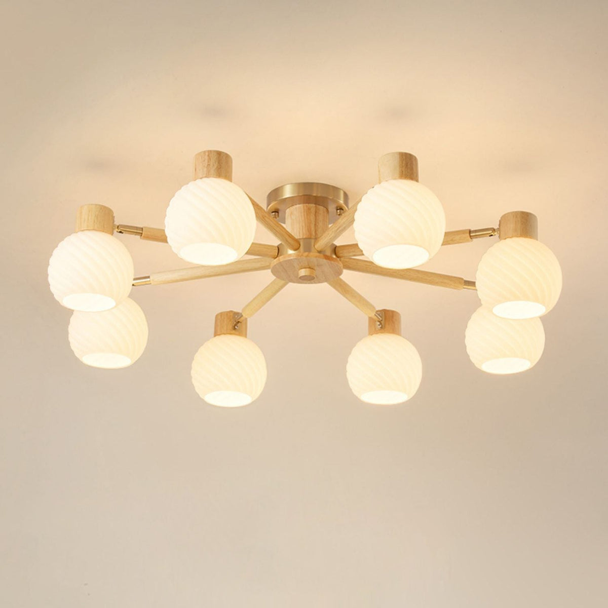 Nordic Wooden Spiral Ceiling Lamp