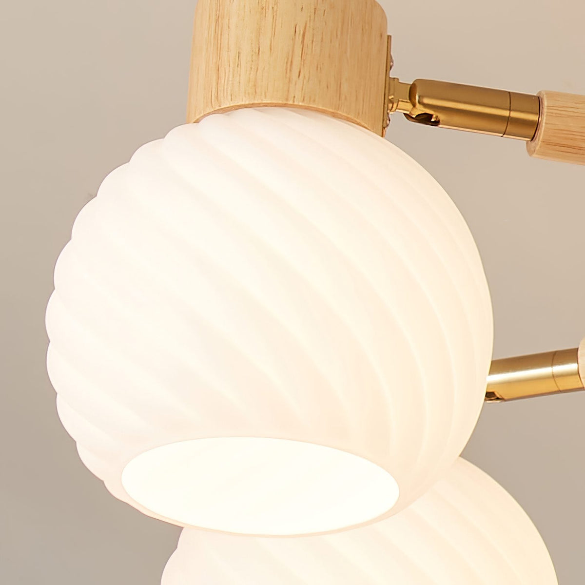 Nordic Wooden Spiral Ceiling Lamp