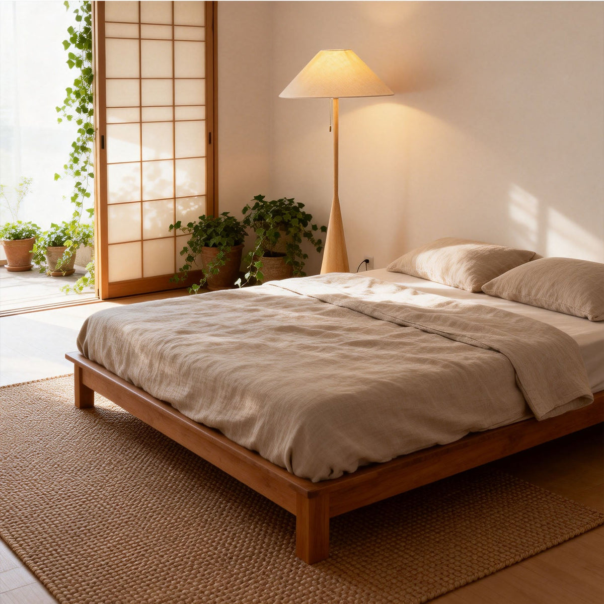 Nordic Woodgrain Floor Lamp – Modern Minimalist Standing Light for Living Room & Bedroom