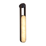 Norix Alabaster Frame Wall Sconce in Black Metal
