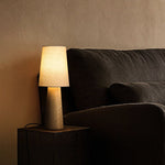 Norvia Modern Wood Table Lamp with Fabric Shade for Bedroom and Living Room