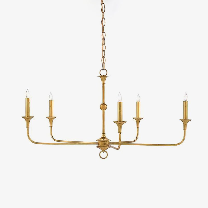Elara Candle Chandelier – Modern Brass Candelabra Chandelier for Dining Room