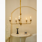 Elara Candle Chandelier – Modern Brass Candelabra Chandelier for Dining Room