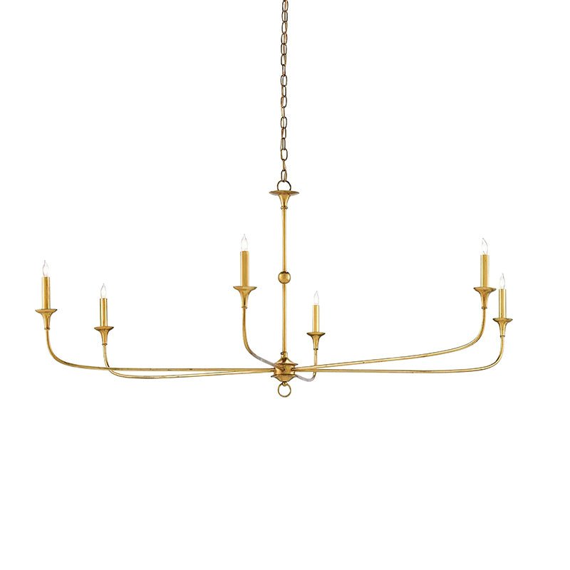 Elara Candle Chandelier – Modern Brass Candelabra Chandelier for Dining Room