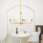 Elara Candle Chandelier – Modern Brass Candelabra Chandelier for Dining Room