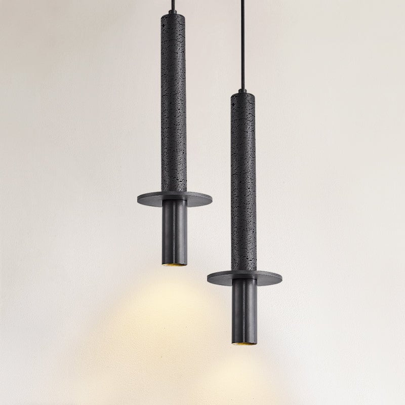 Nova Pendant Light in Black Travertine – Modern Minimalist Ceiling Lamp
