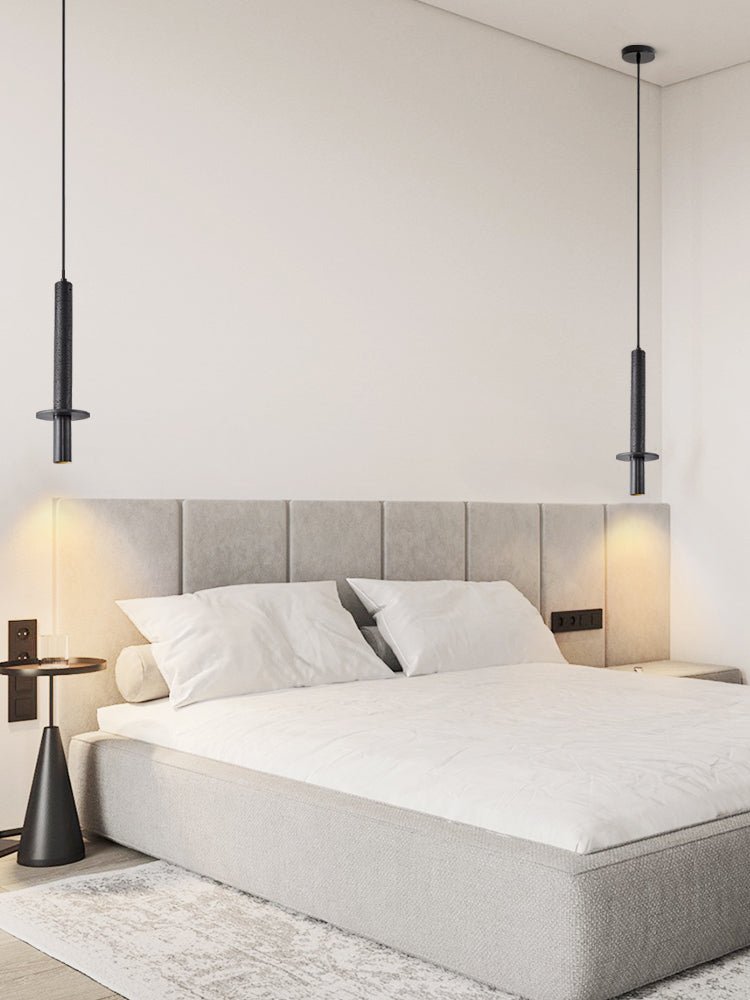 Nova Pendant Light in Black Travertine – Modern Minimalist Ceiling Lamp