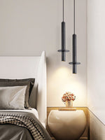 Nova Pendant Light in Black Travertine – Modern Minimalist Ceiling Lamp