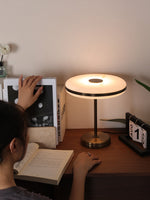 Nova Marlo Table Lamp – Modern Marble-Look LED Desk Light with Bronze Base