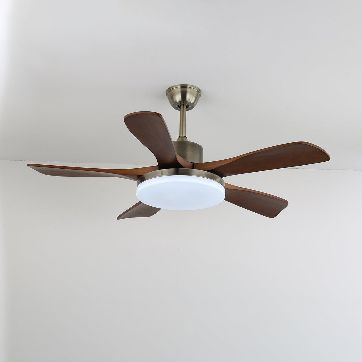 Nova Breeze Ceiling Fan Light with LED and Walnut Blades