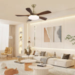 Nova Breeze Ceiling Fan Light with LED and Walnut Blades