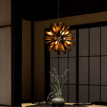 Nova Burst Wooden Chandelier – Modern Sculptural LED Pendant Light