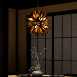Nova Burst Wooden Chandelier – Modern Sculptural LED Pendant Light