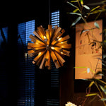 Nova Burst Wooden Chandelier – Modern Sculptural LED Pendant Light
