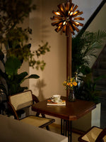 Nova Burst Wooden Chandelier – Modern Sculptural LED Pendant Light