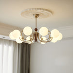 Nova Grove Chandelier – Modern Glass and Walnut Pendant Light